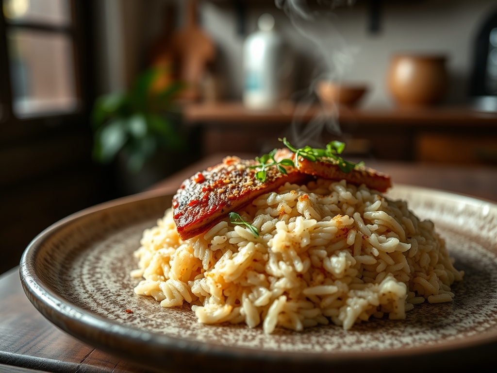 Arroz com costelinha de porco