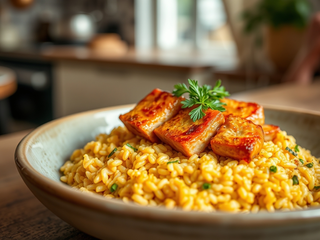 Arroz com costelinha de porco