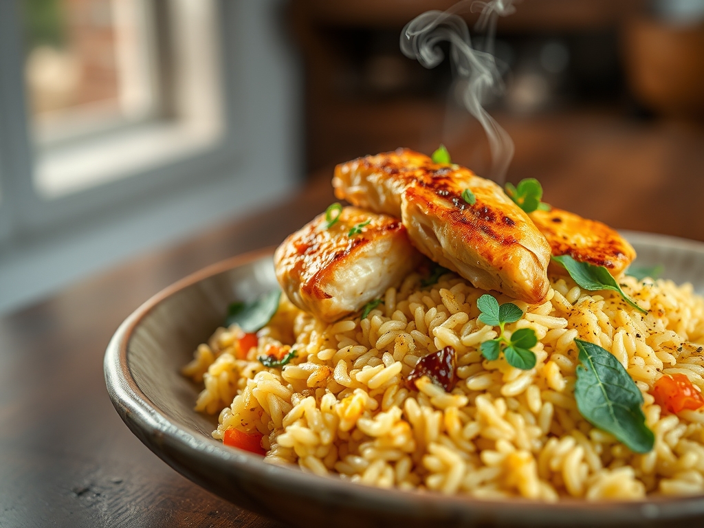 Arroz com frango tradicional
