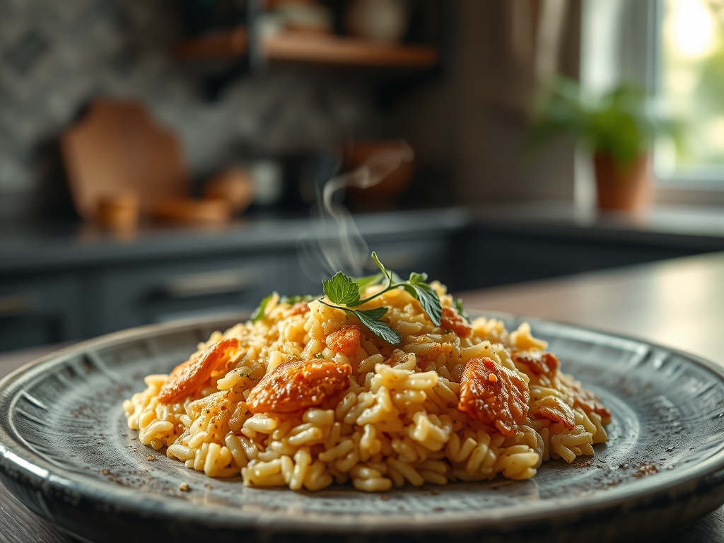 Arroz de forno com crosta
