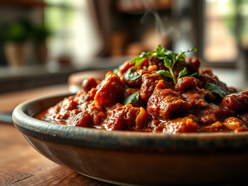 Chili com carne panela cheia