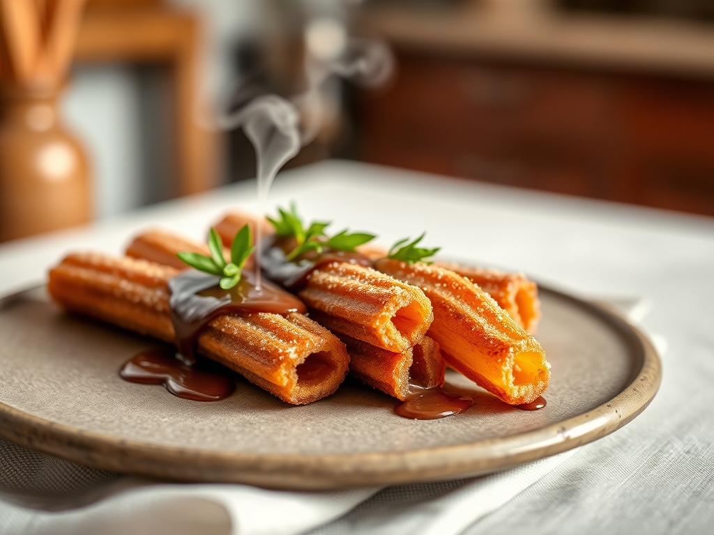 Churros com chocolate tacho