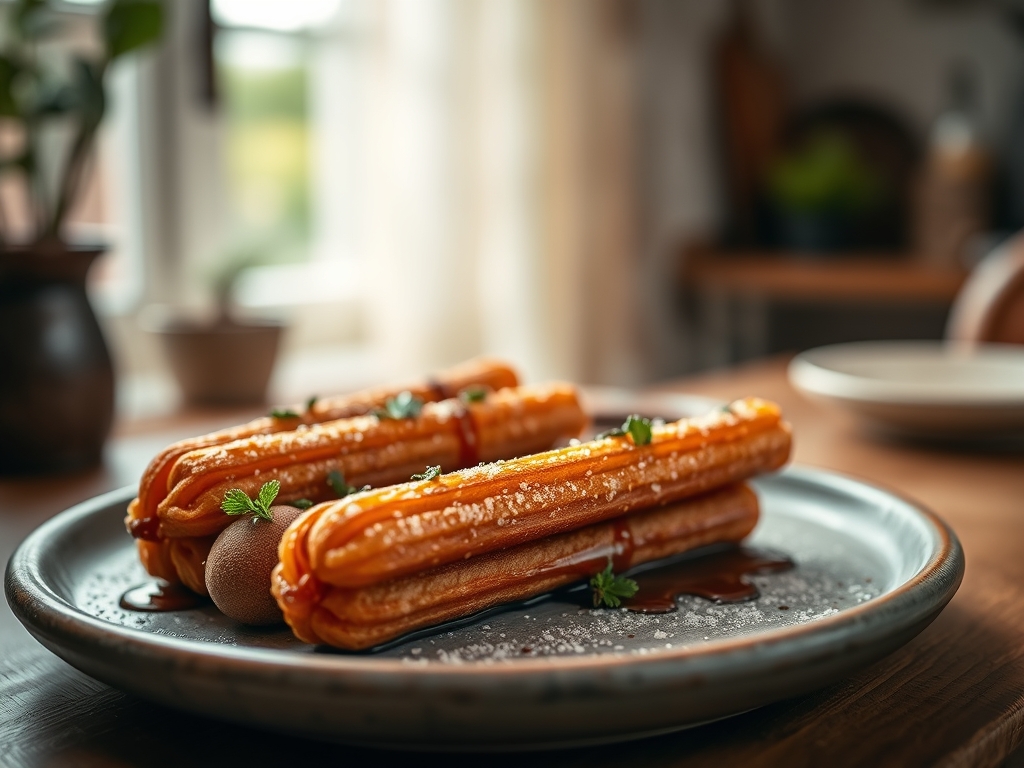 Churros com chocolate tacho
