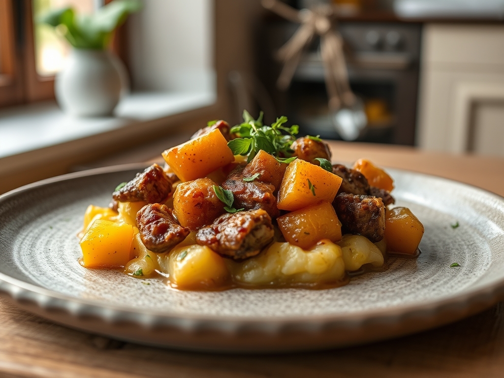 Ensopado de batata com carne