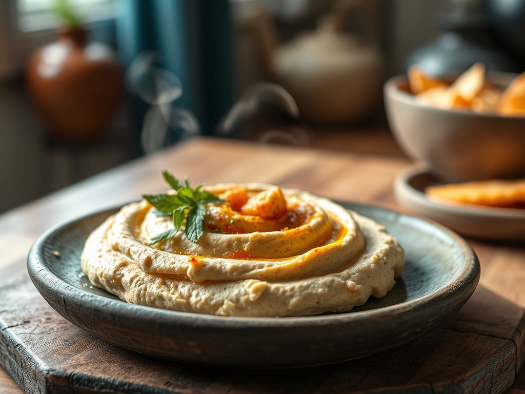 Hummus com coberturas gigante