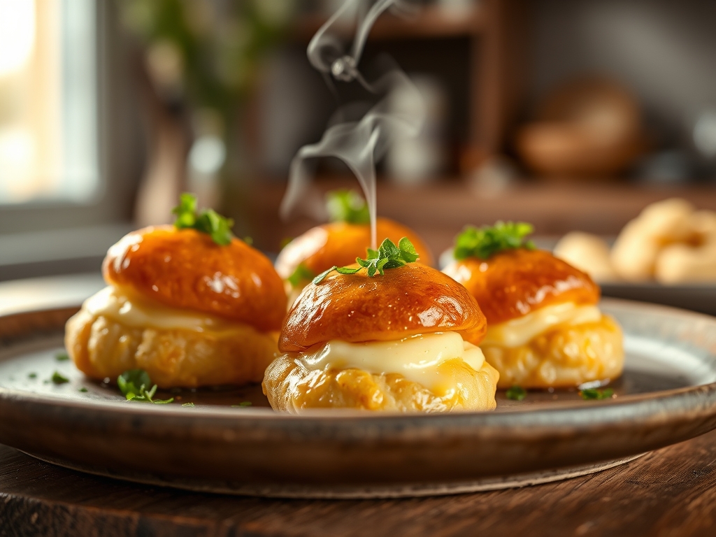 Profiteroles recheados travessa
