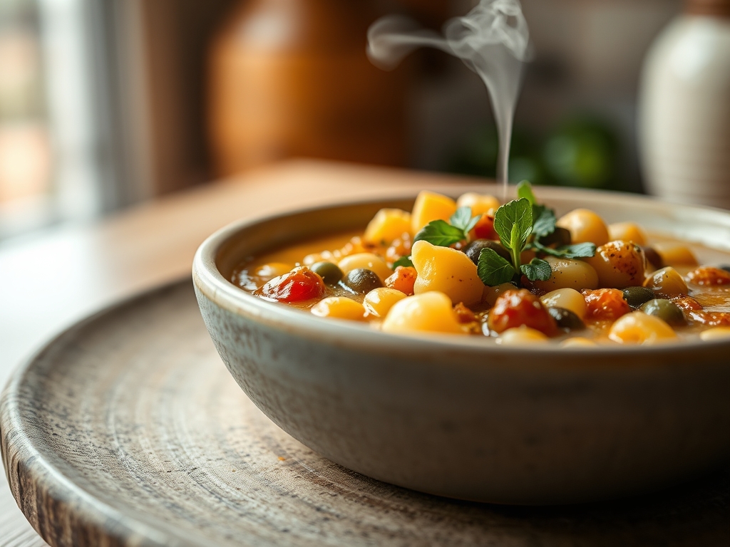 Sopa de legumes e macarrão