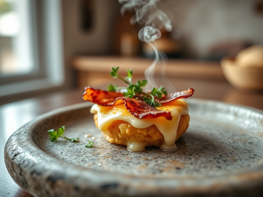 Macarrão com queijo e bacon